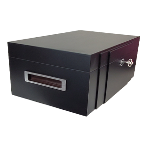Eclipse Black 75 Count Cigar Humidor Side View