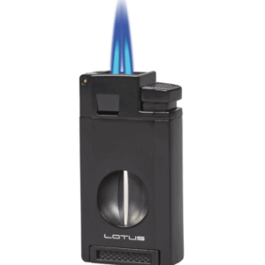 Lotus Excalibur Double Torch Black Cigar Lighter