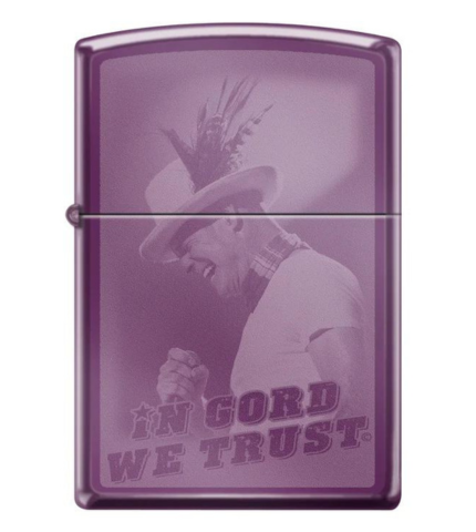 In Gord We Trust Purple Zippo Lighter