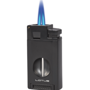 Lotus Excalibur Double Torch Black Cigar Lighter