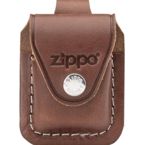 Brown Zippo Lighter Pouch With Loop